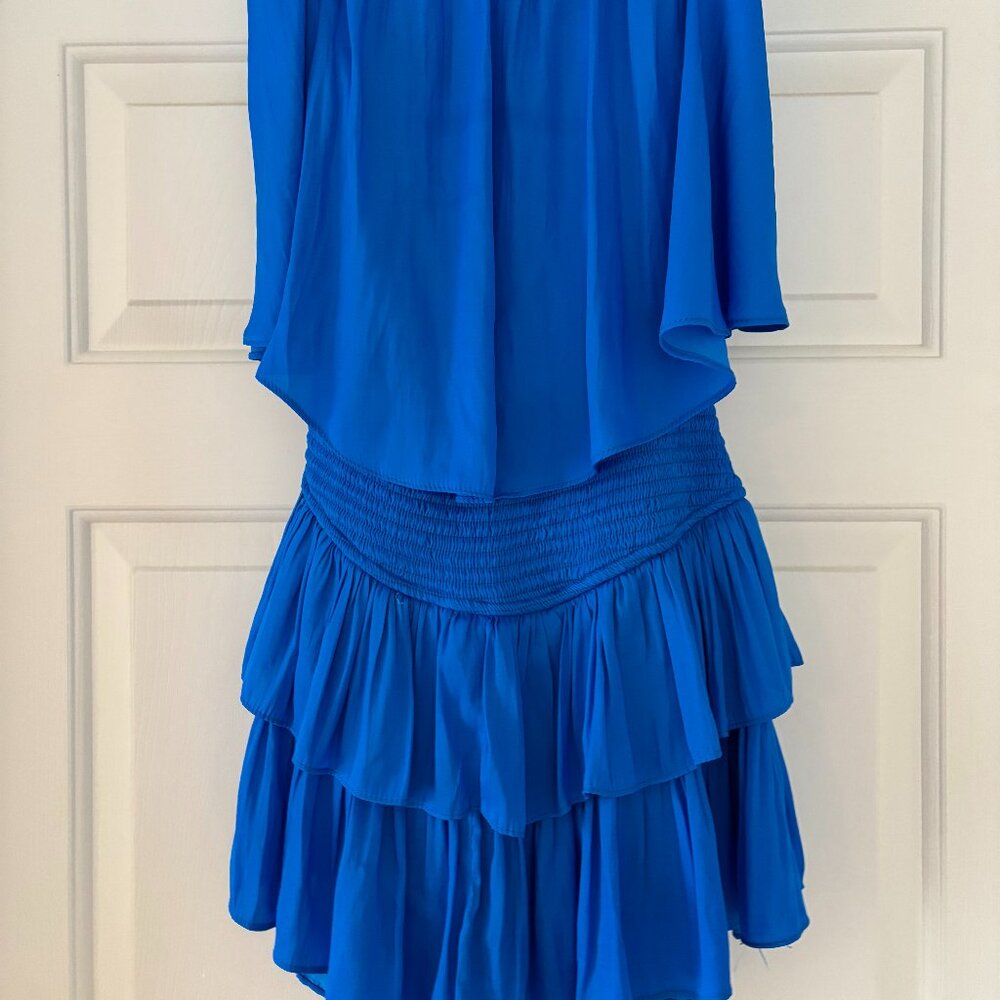 Mustard Seed Monaco Paradise Blue Strapless Romper - Size SMALL